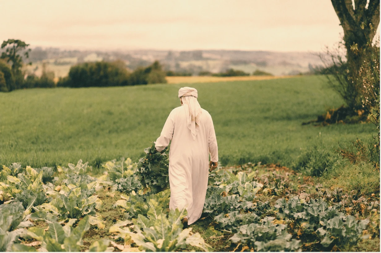 Walking through the family farm in Oman