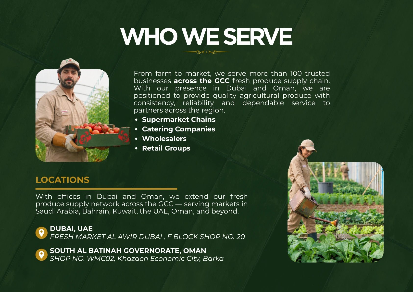 Who we serve and locations